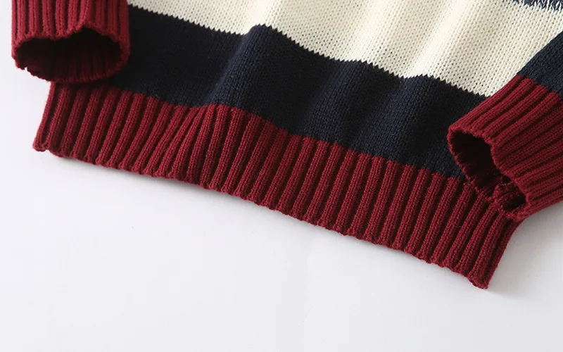 Детский свитер на осень и зиму, детский хлопковый жаккардовый свитер, детский льняной цветной свитер с цветами, K8275