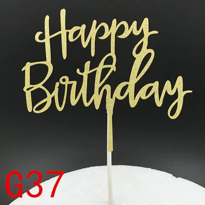 1 шт. креативный торт Топпер флаги с надписью Happy Birthday Красочные Микки золото для семьи для именинного пирога приборы для декорации выпечки - Цвет: 27