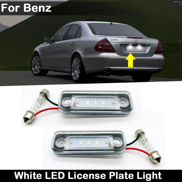 LEDFEWAG 2 Pièces LED Éclairage plaque immatriculation auto Compatible pour  C-S203/W203 5-porte;E-W211 4-porte;CLS-W219;SLK-R171