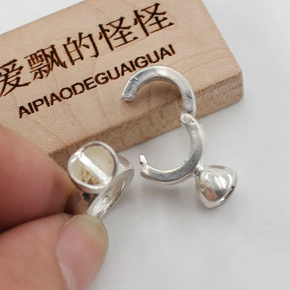 5 Pcs 15MM Moon Circle Copper Silver Plated Clasps For Pearl Bracelets Necklaces Making DIY Craft Accessories