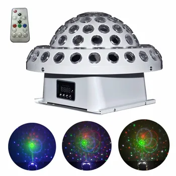 

Sound Remote Crystal Magic Ball Lamp DMX Gobo RG Laser Lights Mixed RGB Full Color LED Disco Xmas DJ Home Party Stage Lighting