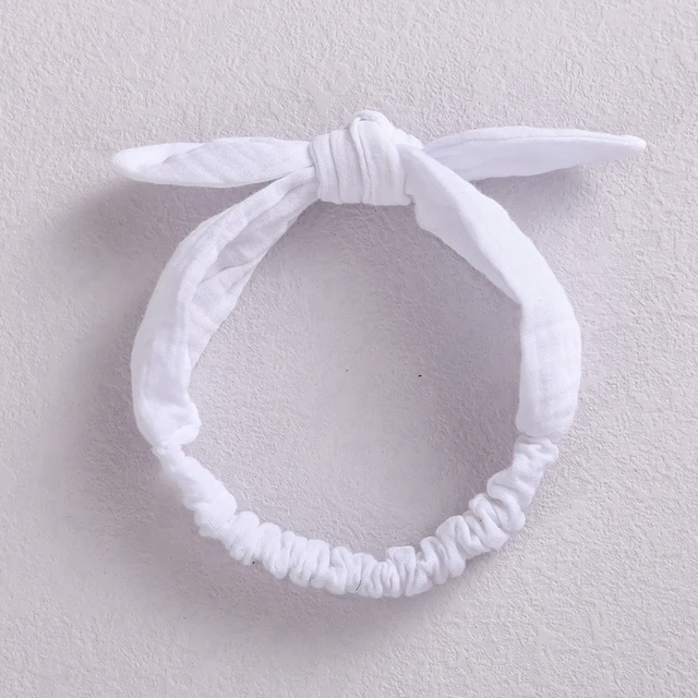 Baby Elastic Hair Bands Girl Headband Cotton Linen Kids Headwear Knot Hair Accessories Toddler Rabbit Ear Turban Playa Ties Soft 9