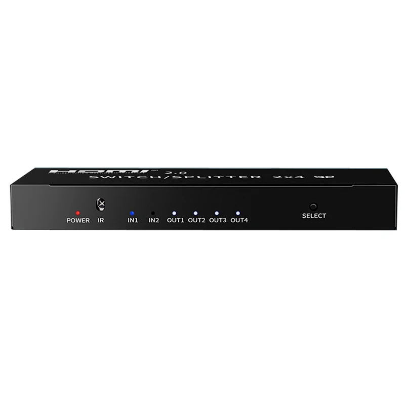 4K HDMI 2 в 4 выхода 2,0 HDMI переключатель сплиттер 2x4 SPDIF 3,5 мм аудио экстрактор конвертер адаптер дистанционное управление 3D 1080p DTS AC3