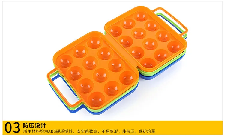 Portable 12 Grid Plastic Egg Box Outdoor Camping Barbecue Hot Pot Egg Box Cross Border AT6360 a Generation of Fat