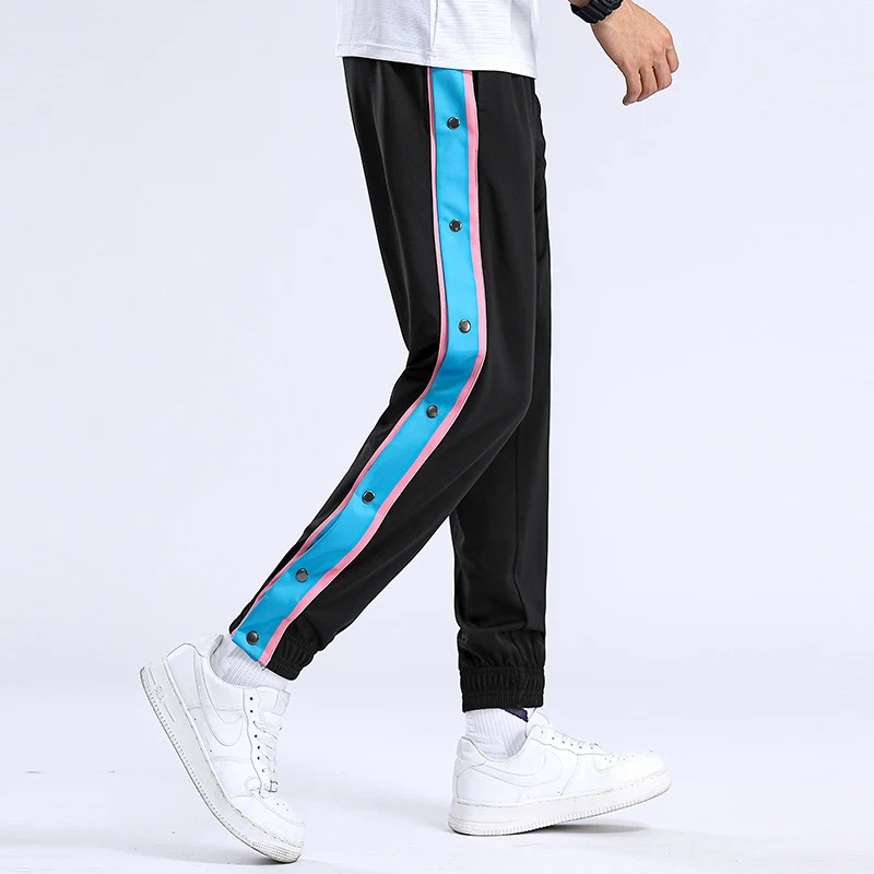 Men's Sweatpants Joggers Tear Away Pants Trousers Straight Leg Sweatpants  Drawstring Elastic Waist Side Button Plain Comfort Breathable Outdoor Daily  Going out Fashion Casual Black Blue 2024 - $23.99