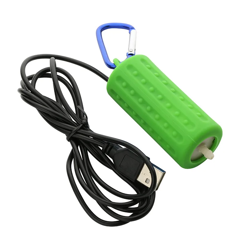 USB мини-фильтр для аквариума, кислородный воздушный насос для рыболовного бака с функцией отключения энергии, энергосберегающий водный Террариум, фильтр для аквариума, аксессуары - Цвет: Зеленый