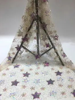 

Fashions African Lace Fabric High Quality 3D Flowers Tulle Lace Fabric African French Net Lace Fabric For Eveing FF75