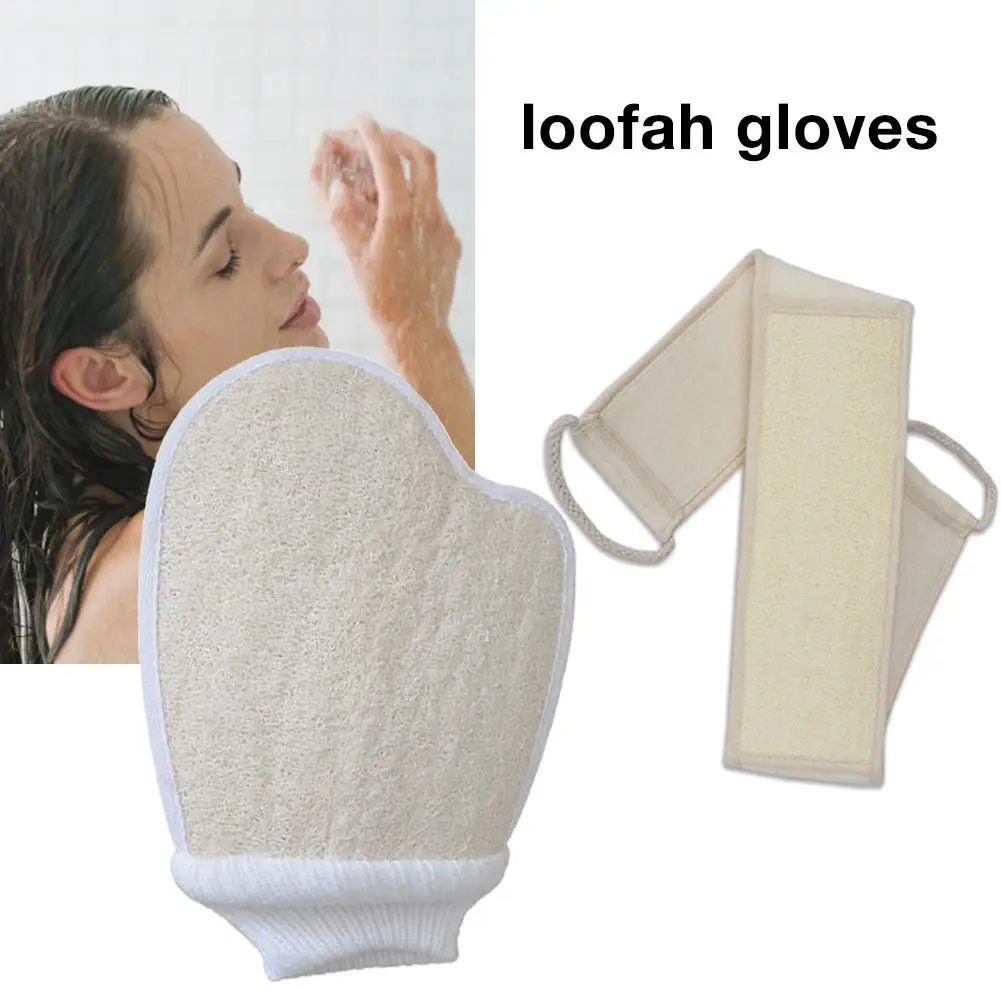 Loofah назад скруббер с Loofah перчатки Ванна Душ Мужчины Женщины Натуральная люфа материал мочалка-губка Глубокие чистые инструменты