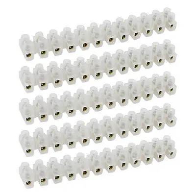 

400V 6A Pluggable Clear Plastic 12 Position Dual Row Screw Terminal Block 5 Pcs