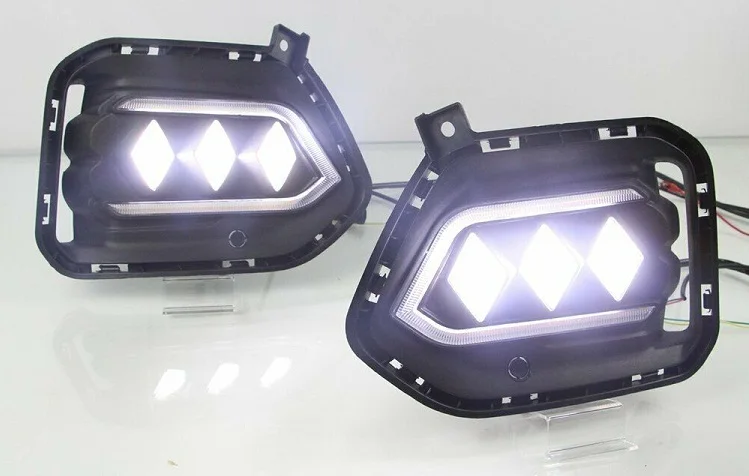OKEEN 2 шт. для hyundai IX35 Автомобильный светодиодный светильник дневного света белого, синего, желтого цвета, сигнальный светильник поворота с противотуманной лампой
