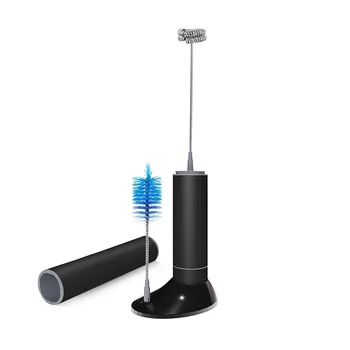 

Electric Milk Foam Beater Creative Stainless Steel Household Egg Beater Fancy Coffee Frother Milk Mixer Black