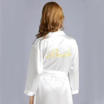 

White Embroidery Sleepwear Lady Long Sleeve Kimono Bathrobe Gown Nightgown Clothes Nightwear Intimate Lingerie Sexy Homewear