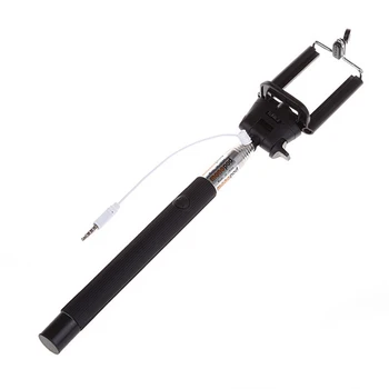 

100CM Extendable Handheld Selfie Stick With Remote Shutter Button 3.5mm Cable Wired Selfie Monopod For Android IOS Phone UY8