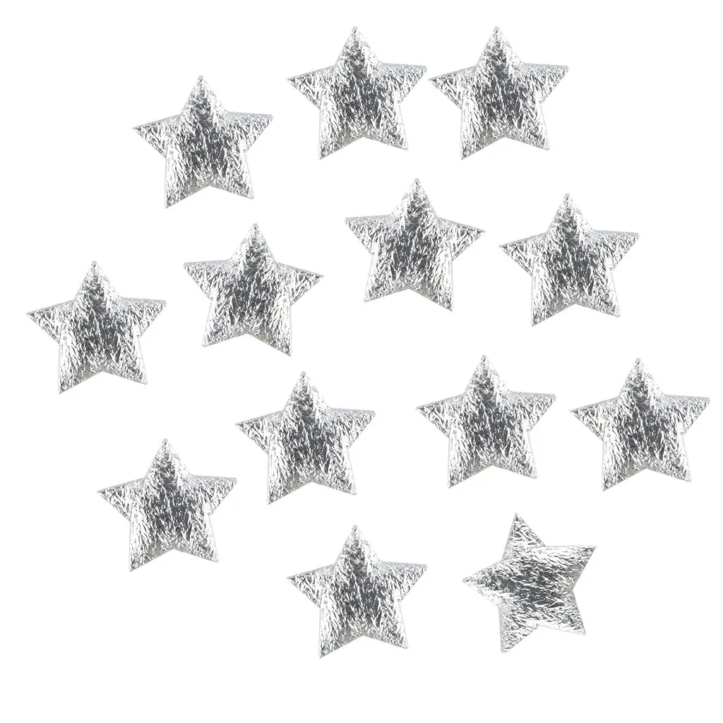 100PCS Gold Silver Cloth Christmas Star Confetti 2cm Living Room Decor Navidad Ornament Xmas Party DIY Crafts Accessories christmas ornaments