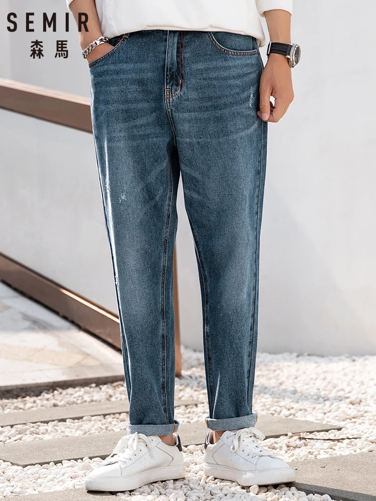SEMIR Jeans men tide brand 2019 new Japanese men Harlan loose cotton winter denim pants cotton SEMIR Jeans men tide brand 2019 new Japanese men Harlan loose cotton winter denim pants cotton