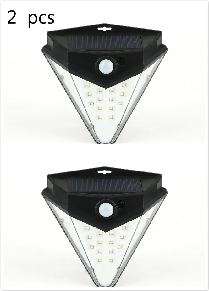 Three side 2 pcs 32LED Солнечный настенный светильник оптическое зондирование водонепроницаемый трехстороннее освещение наружное солнечное освещение изгороди садовый настенный фонарь - Испускаемый цвет: Three side 2 pcs