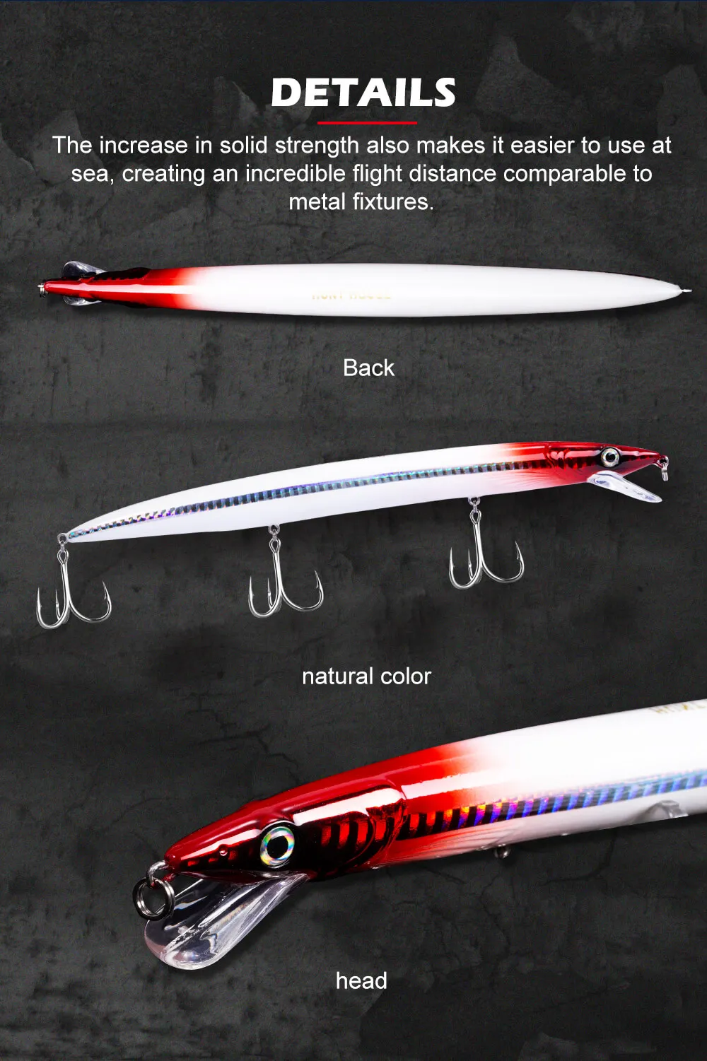 Hunthouse fishing jerkbait lure minnow jerkbait sea lure long casting minnow floating pesca fishing tackle seabass