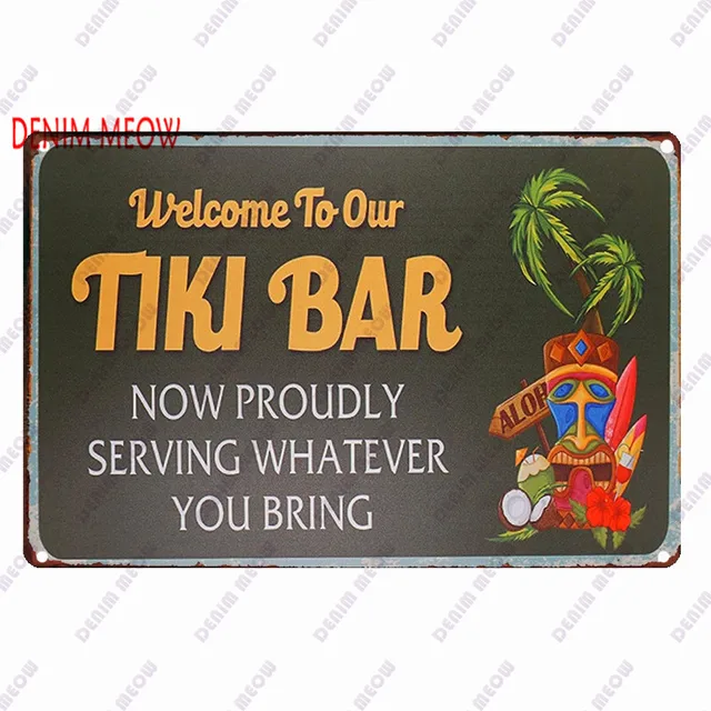 Beach Metal Sign Tin Vintage Summer Beach Plates Relax Metal Wall Sign Pool Tiki Bar Pub Seaside Ocean Happy Place Decoor WY161 7