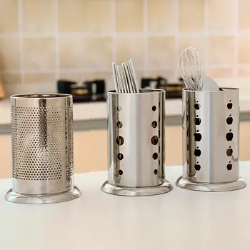 

Multifunctional Creative Kitchen Chopsticks Tube Stainless Steel Chopsticks Cage Cutlery Kitchen Drain Storage Rack House Tools