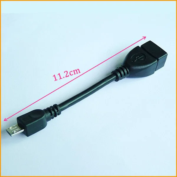 100pcs/lot Black Micro USB Host Cable OTG 10cm 5Pin Mini Usb Cable for Tablet PC Mobile Phone MP4 MP5 Smart Phone