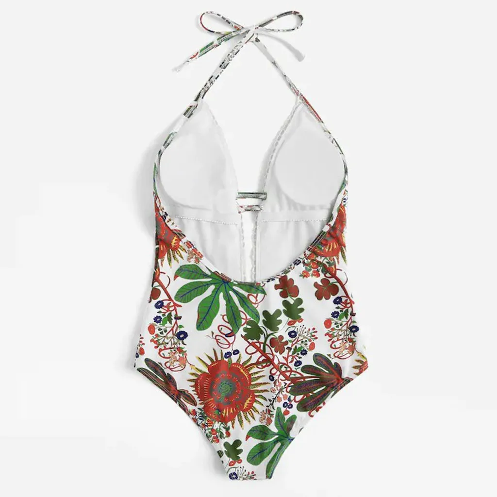 JAYCOSIN flower print vintage bikini swimwear ladies sexy one-piece beach bath party bikini high waist fashion fantasy swimsuit 