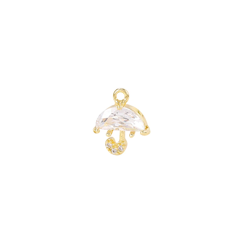 

Factory Wholesale Gold Color Brass And Zircon Umbrella Charms Pendants Necklace And Bracelet Earring Diy Jewelry Accessories