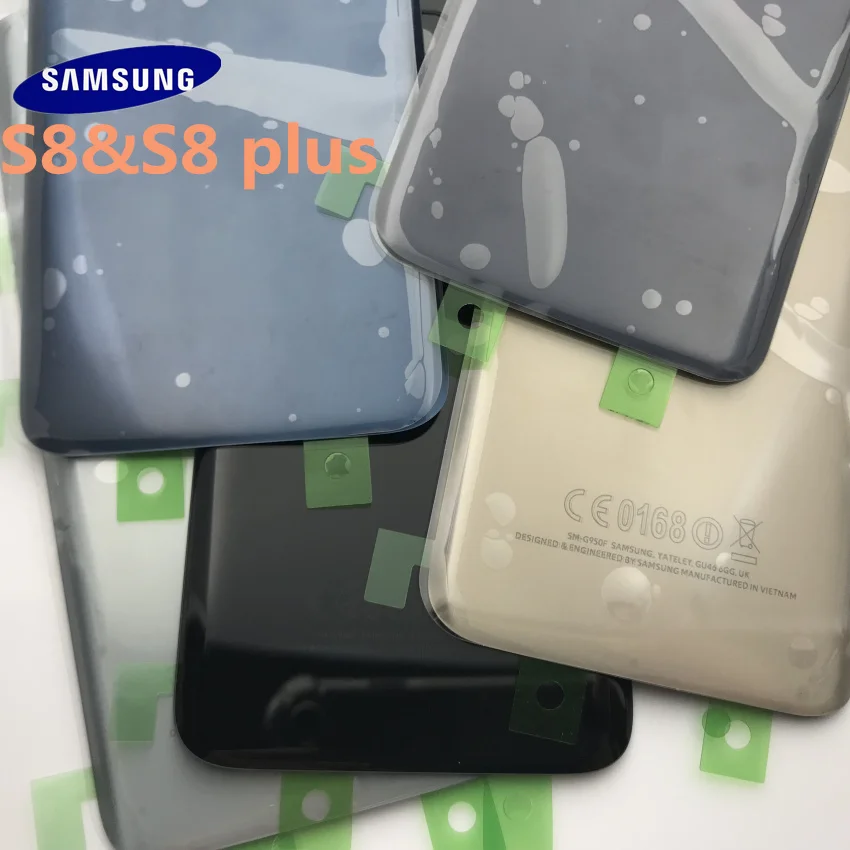 SAMSUNG Galaxy S8 G950 S8 plus G955 G955F Задняя стеклянная крышка для батареи задняя дверь Корпус чехол Задняя стеклянная крышка