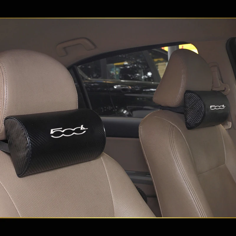 Подушка для шеи автомобиля из искусственной кожи с текстурой углеродного волокна для Fiat 500L