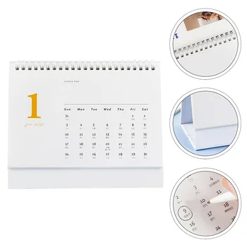 

1pc Simple Calendar Table Planner Calendar Daily Scheduler Calendar Mini Paper Calendar for Home Office Desktop School