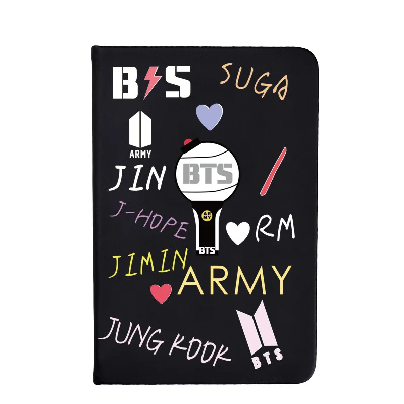 BTS записная книжка BLACKPINK GOT7 SEVENTEEN записная книжка черная канцелярская записная книжка