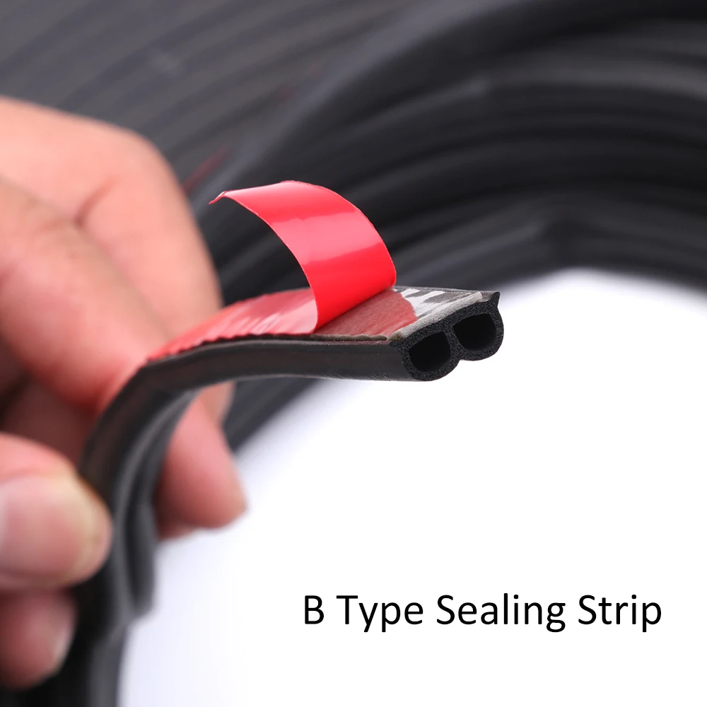 5M Self Adhesive Automotive Rubber Seal Strip Weatherstrip for Car Window Door edge anti-collision rubber strip Automobiles