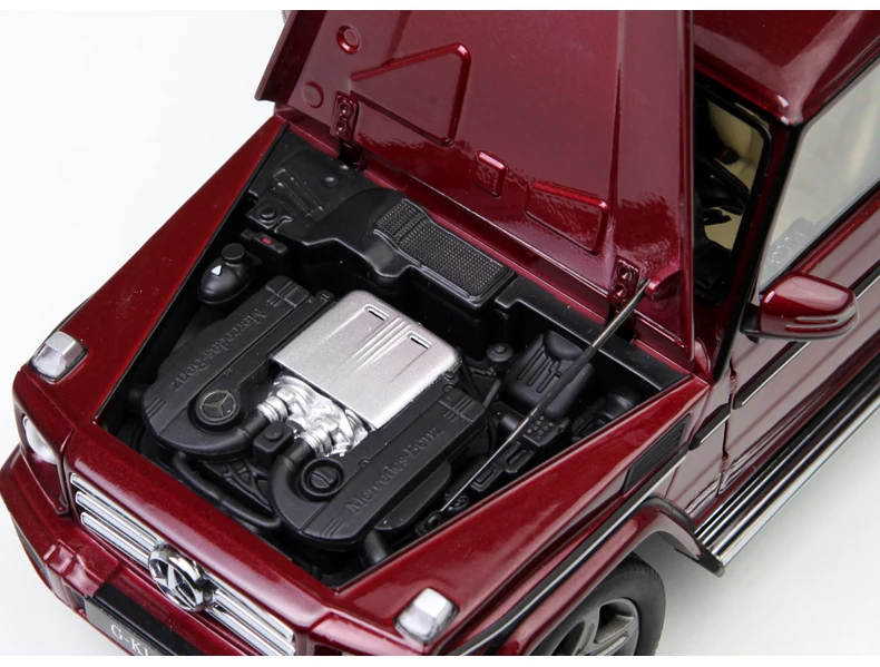 Серебристо-красный длинный осевой модель автомобиля для Benz 1:18 бренд G серии G500