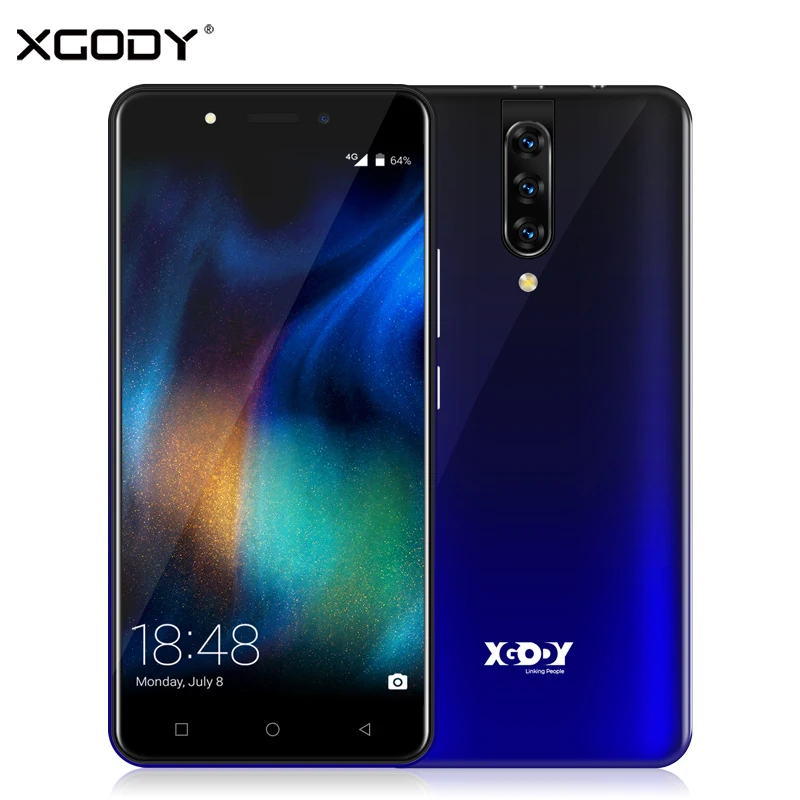 XGODY Dual 4G Sim Смартфон Android 9,0 5,5 "18:9 полный экран 2 Гб 16 Гб MTK6737 четырехъядерный 5MP камера 2800 мАч мобильный телефон K20