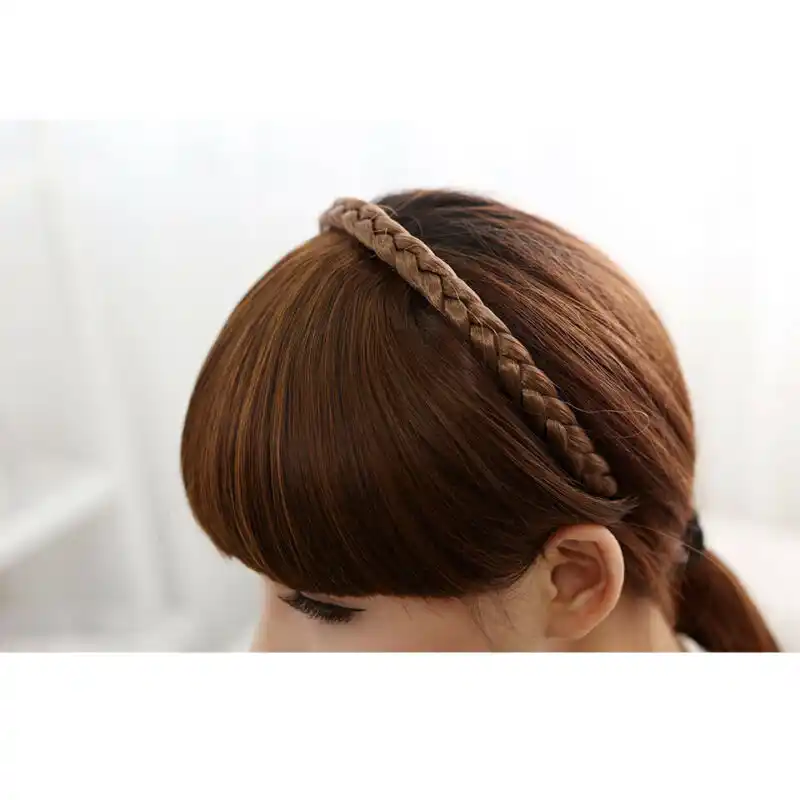 New Fashion Secret Bang And Braid Headband Synthetic Hair Fringe Headband With Braid Hairpiec Women S Hair Accessories Aliexpress