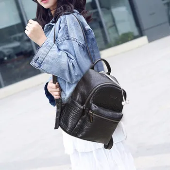 

New Genuine Leather Rucksack Female Travel Knapsack High Quality Fashion Design School Daypack Women Cowhide Ipad Backpacks 2020