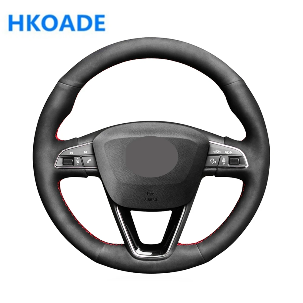 Замшевый чехол на руль для Seat Leon 5F Mk3 2013-2019 Ibiza 6J Tarraco Arona Ateca Alhambra 2016-2019 | Автомобили и