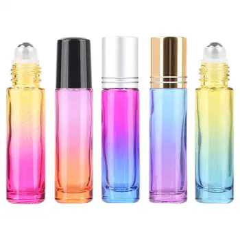 

10Pcs 10ml Colorful Essential Oil Roller Glass Bottle Empty Fragrance Perfume Travel Countainers