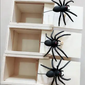 

Novelty Hilarious Scary Box Spider Prank Wooden Scarybox Joke Gag Toy No Word 72XC