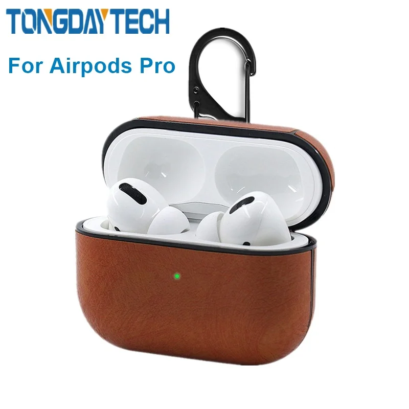 Tongdaytech кожаный чехол для Apple AirPods Pro с брелоком ударопрочный наушников 3 2 1|Бамперы|