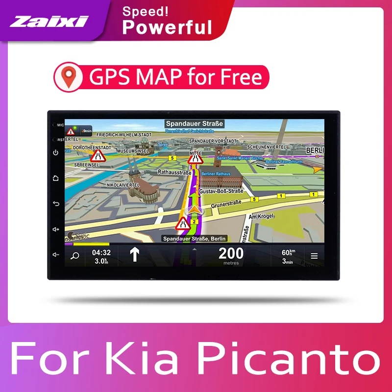 Top ZaiXi 2din Car multimedia Android Autoradio Car Radio GPS player For Kia Picanto Morning 2004~2011 WiFi Mirror link Navi 3