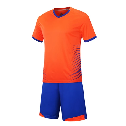 Для взрослых и детей Футбол трикотажного белья для маленьких мальчиков девочек чёрный футбольный Комплекты одежды спортивный костюм с коротким рукавом костюм униформа для детей футболки игроков футбольного клуба" - Цвет: Orange