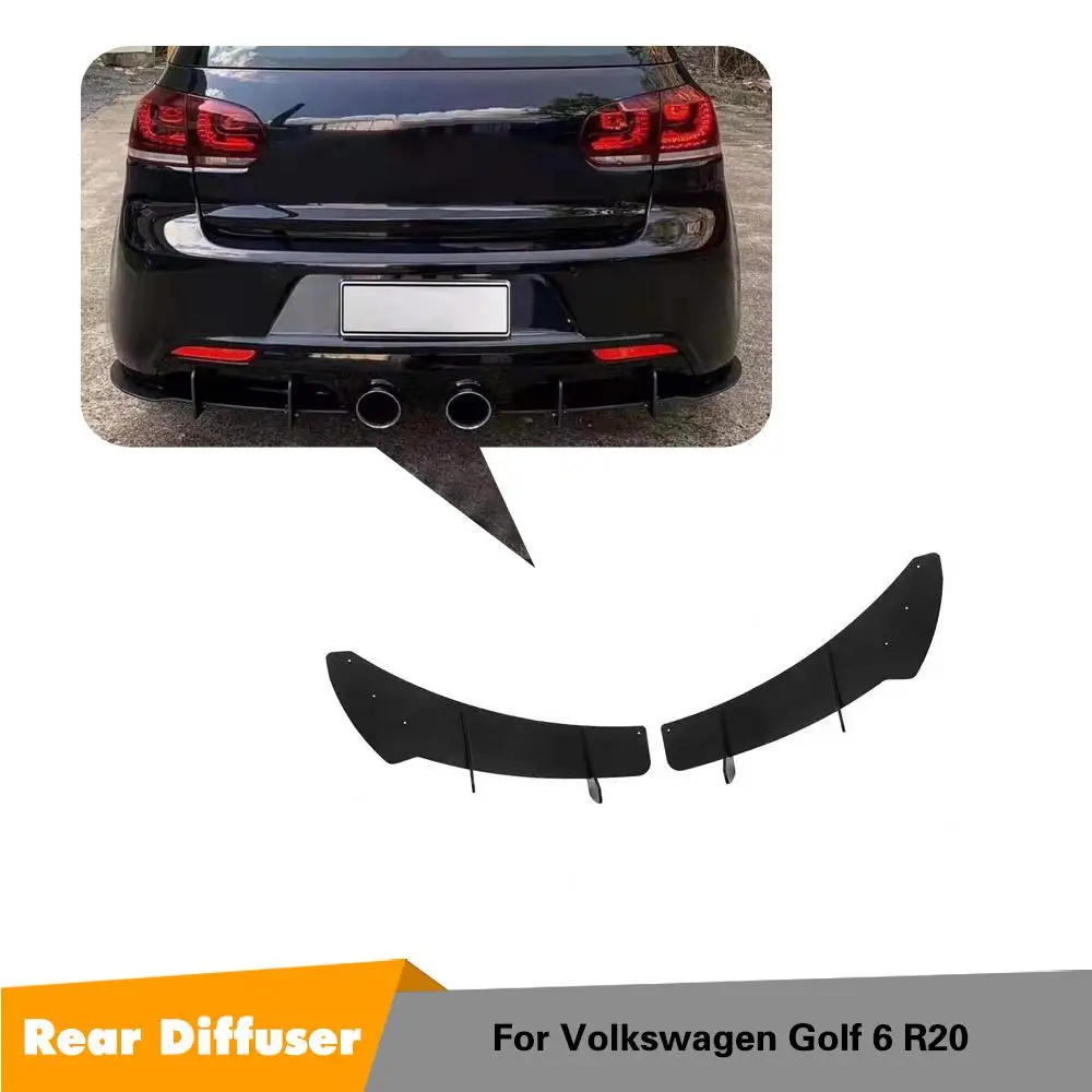 

For Golf MK6 Rear Diffuser Lip Splitters Trim For Volkswagen VW Golf 6 VII GTI R20 Fins Bumper Cover splitters
