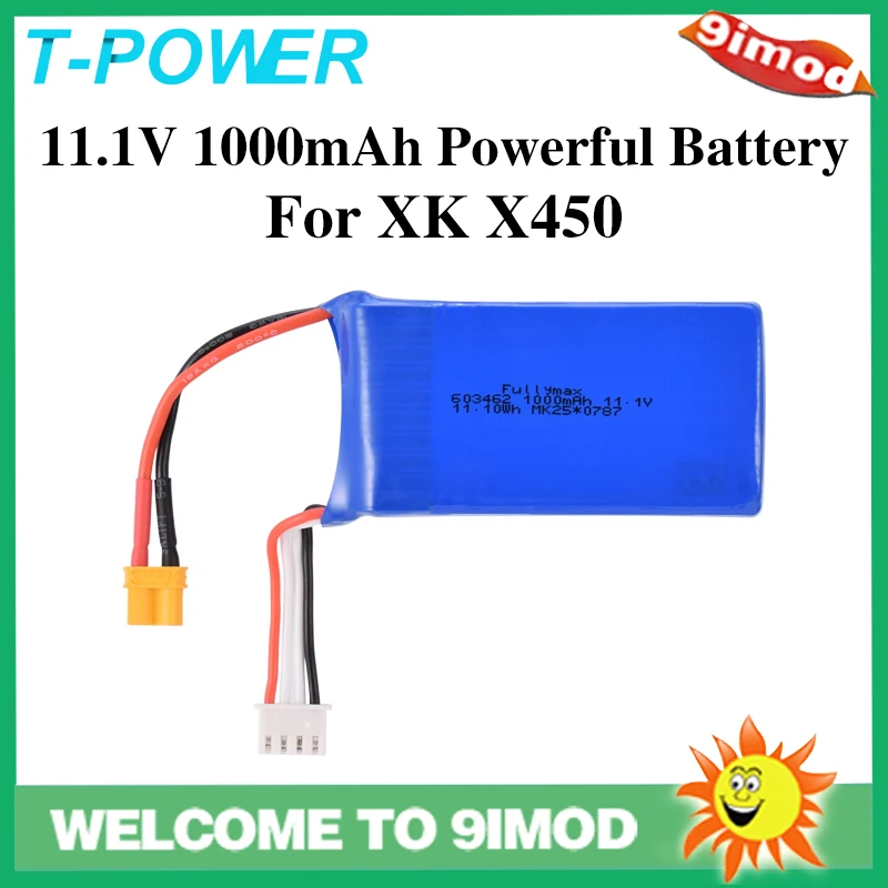 Высокое качество T power 11 1 В 1000 мАч Lipo батарея для XK X450 FPV RC Drone запасные части