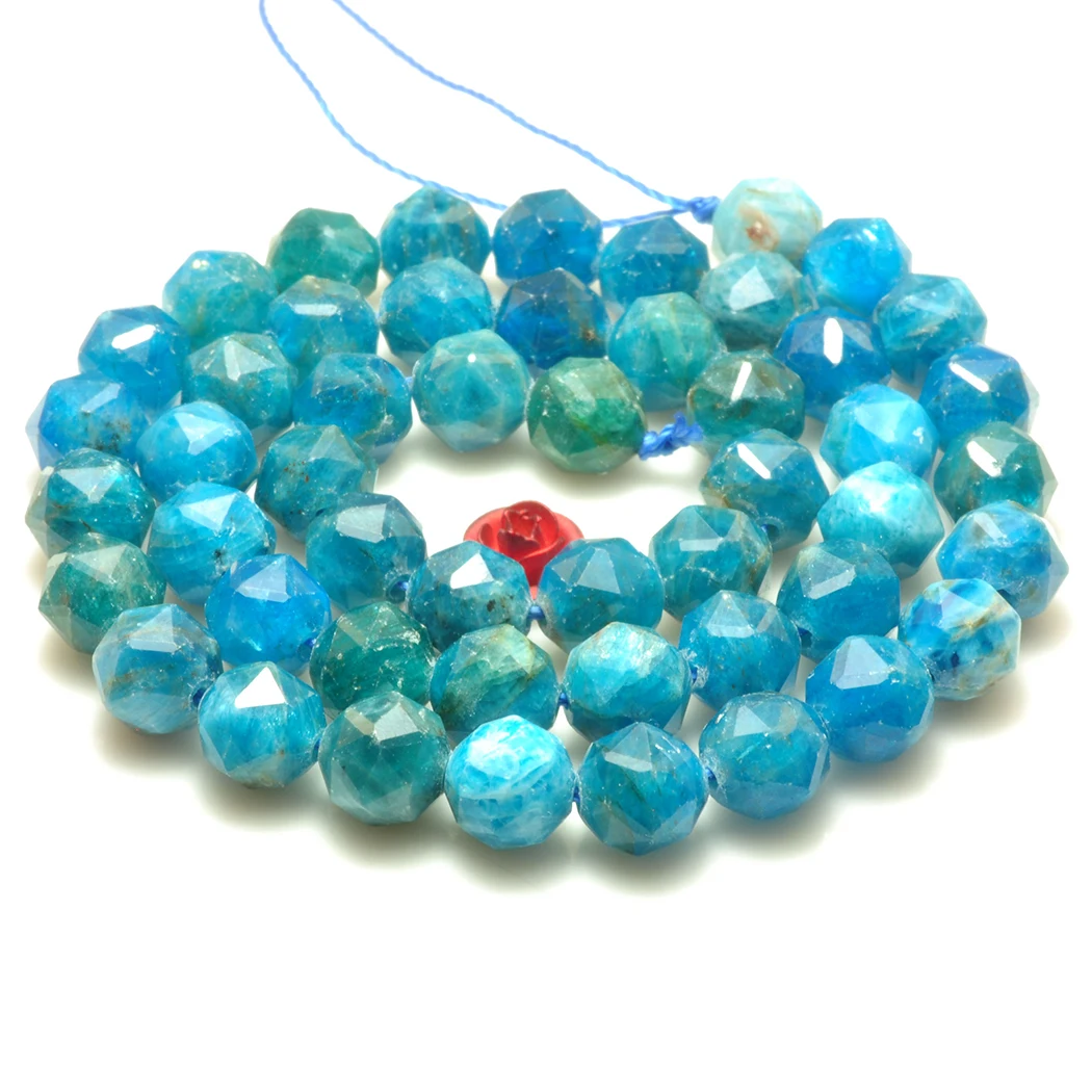 Apatite 3 мм 6 мм 8 мм бусы с натуральными драгоценными камнями круглая огранка для серебра 925 ювелирные изделия ожерелье серьги браслет 15 дюймов ICNWAY