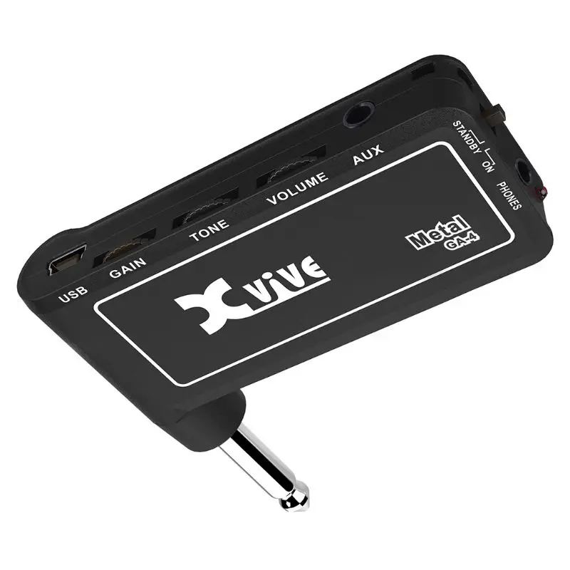 1pc Guitar Plug Mini Portable Recharge Elec Headphone Amp Amplifier Acoustic Rock Metal Delay Guitar Part Accessories