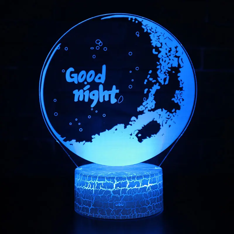 para regalo de Navidad Lámpara de luz nocturna 3D con 7 colores que cambian de luz LED táctil USB San Valentín 