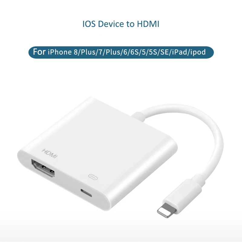 

For iPad to HDMI Adapter For 8 Pin Digital AV HDMI USB Cable Connector Hub 1080P Hub Adapters for Iphone X 8/7/6 / Ipad Air