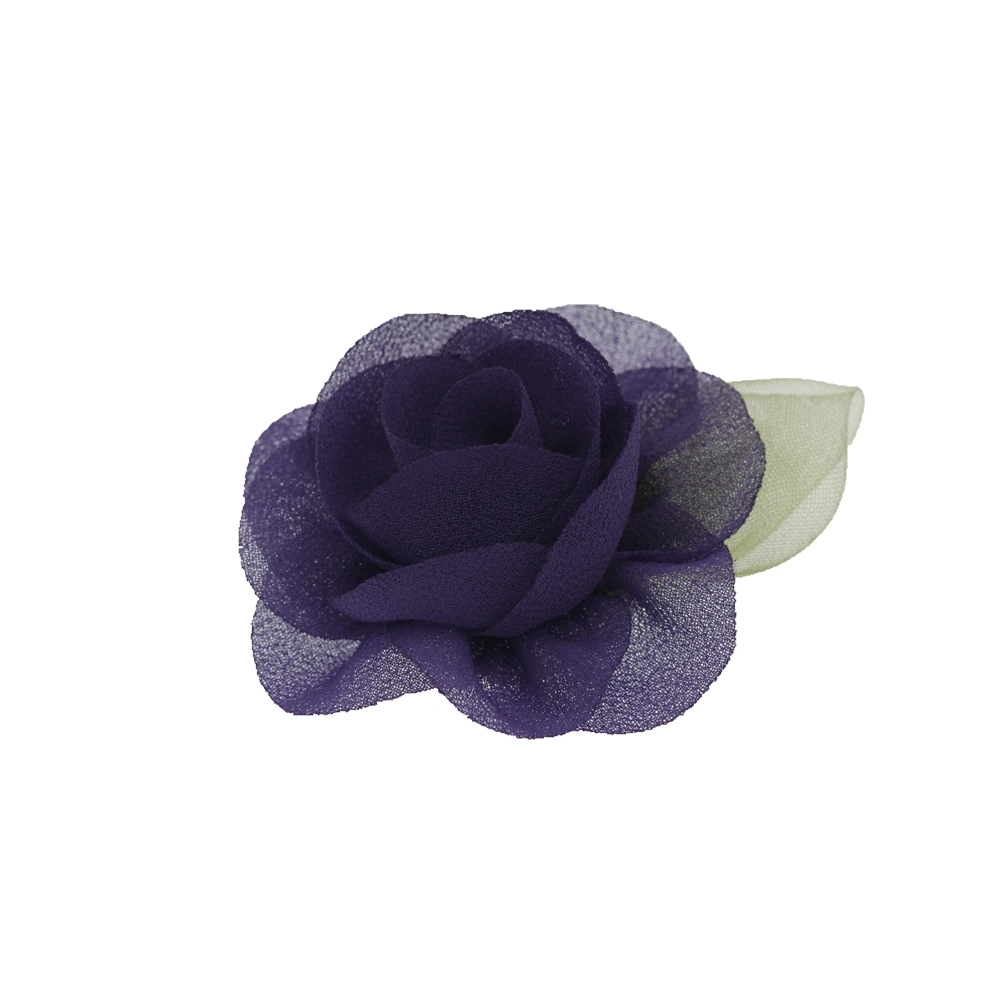 purple 7 см бутик розовый цветок из шифона Мини DIY цветы без зажимов Рождество Свадьба девушки аксессуары для волос 20 шт./лот - Цвет: purple