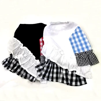 

100% Cotton Lattice Pet Clothes Dog Vest Coat Jacket Puppy T shirt For Small Dogs Dog Vests For Chihuahua Summer Clothes