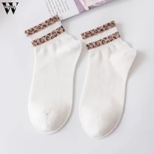 Womail новые весенние женские носки с леопардовым принтом Модные женские ножные носки с леопардовым принтом хлопковые носки-башмачки